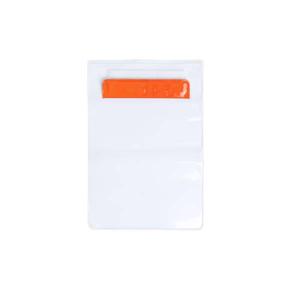 Práctico portatodo impermeable en PVC con función táctil, diseñado especialmente para tablets de hasta 9,7 pulgadas y doble sistema de seguridad para preservar la estanqueidad. Con solapa frontal en variada gama de colores.