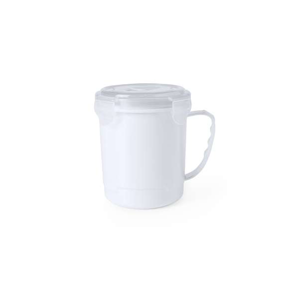 Tarro de 710ml de capacidad en resistente PP especialmente diseñado para líquidos. En variada gama en vivos colores, tapadera translúcida con 4 cierres, anilla de seguridad interior y dosificador integrado. Asa ergonómica a juego