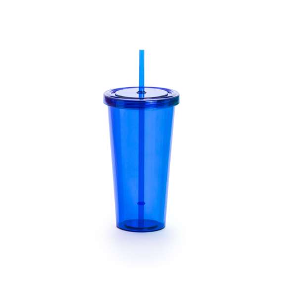 Divertido vaso de PS de 750ml de capacidad con cuerpo transparente en variada gama de vivos colores. Con tapa a rosca y pajita a juego.Disponible manual de instrucciones en español e inglés.
