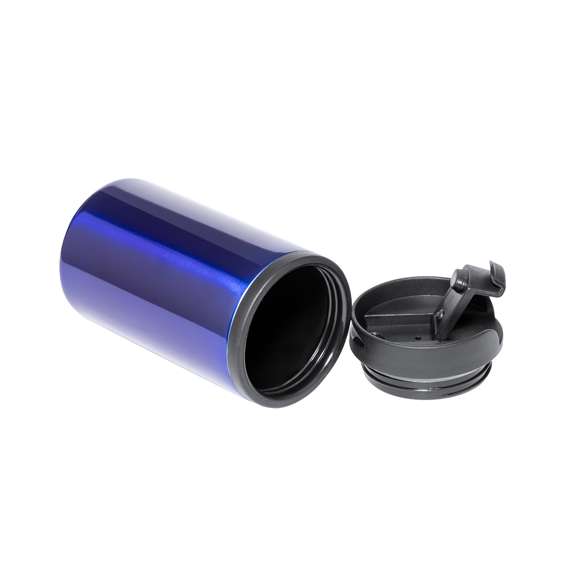 Vaso fabricado en acero inox de 290ml de capacidad con cuerpo en vivos colores de acabado brillante. Con tapa dosificador y base acolchada de suave espuma. Es ideal para tener en tu escritorio, mesa o en cualquier superficie donde disfrutar tranquilamente de tu bebida favorita.