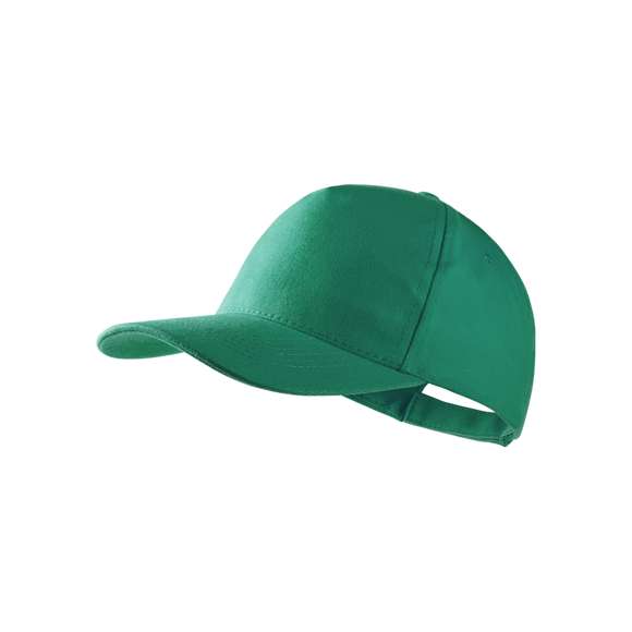 Cómoda gorra de 5 paneles confeccionada en material 100% algodón peinado. Con visera acolchada y orificios bordados para una mayor ventilación y un práctico cierre ajustable de velcro. Disponible en amplia gama de colores.