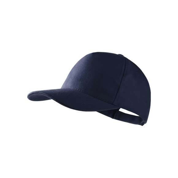 Cómoda gorra de 5 paneles confeccionada en material 100% algodón peinado. Con visera acolchada y orificios bordados para una mayor ventilación y un práctico cierre ajustable de velcro. Disponible en amplia gama de colores.