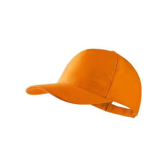 Cómoda gorra de 5 paneles confeccionada en material 100% algodón peinado. Con visera acolchada y orificios bordados para una mayor ventilación y un práctico cierre ajustable de velcro. Disponible en amplia gama de colores.