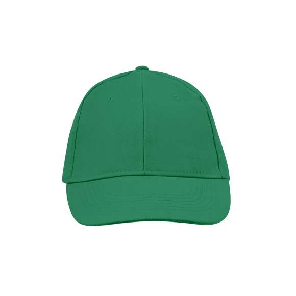 Gorra de 6 paneles en material 100% algodón peinado. En variada gama de vivos colores y con acolchado en visera. Orificios de ventilación bordados y cierre ajustable de velcro.