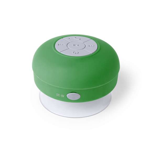 Altavoz con conexión Bluetooth® 5.0 y 3W de potencia. Tacto de goma y resistente a salpicaduras de agua, con ventosa en silicona de alta adherencia en la base. Función manos libres, con cable de carga incluido, compatible con iOS y Android. Presentado en atractiva caja de diseño, con manual de instrucciones en español e inglés. Disponible en extensa gama de colores.