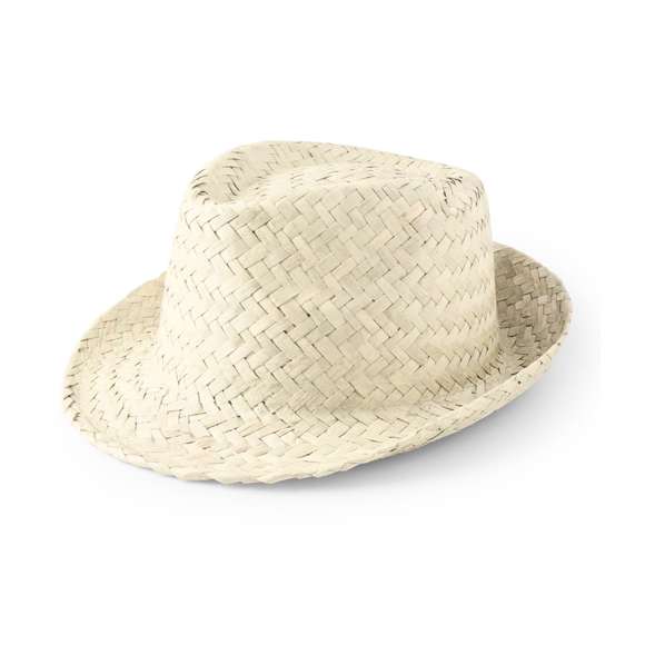 Sombrero de paja. Fabricado con paja trenzada en color blanco o verde natural, su forma de confeccionarlo hace que sea transpirable. Cuenta con una cinta interior para que sea más confortable.