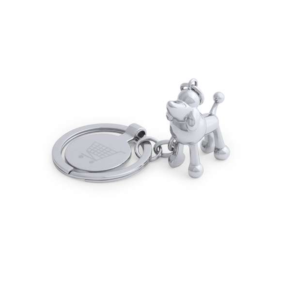 Llavero moneda metálico en divertidos diseños 3D de animalitos. Con moneda extraíble.