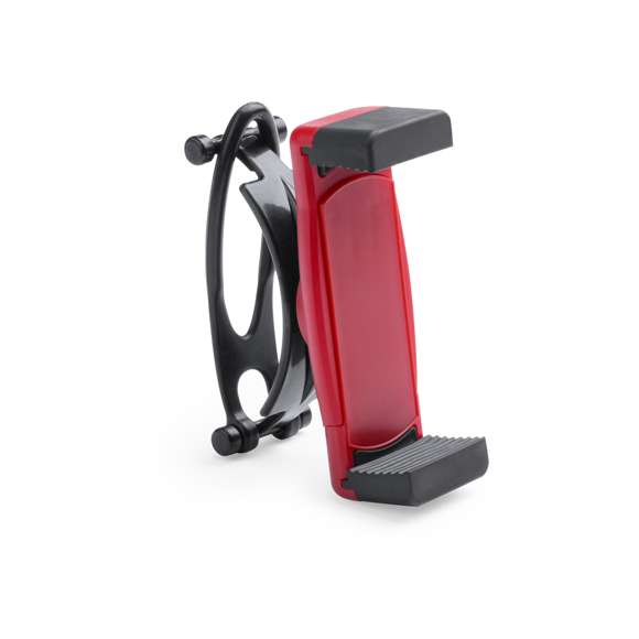 Soporte de manillar giratorio 360º para smartphone, en desenfadado diseño bicolor y amplia gama de colores. Con sólida goma de fijación y sistema de almohadillas en el soporte para así ofrecer un óptimo ajuste y protección del smartphone.