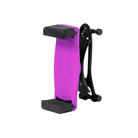 Soporte de manillar giratorio 360º para smartphone, en desenfadado diseño bicolor y amplia gama de colores. Con sólida goma de fijación y sistema de almohadillas en el soporte para así ofrecer un óptimo ajuste y protección del smartphone.
