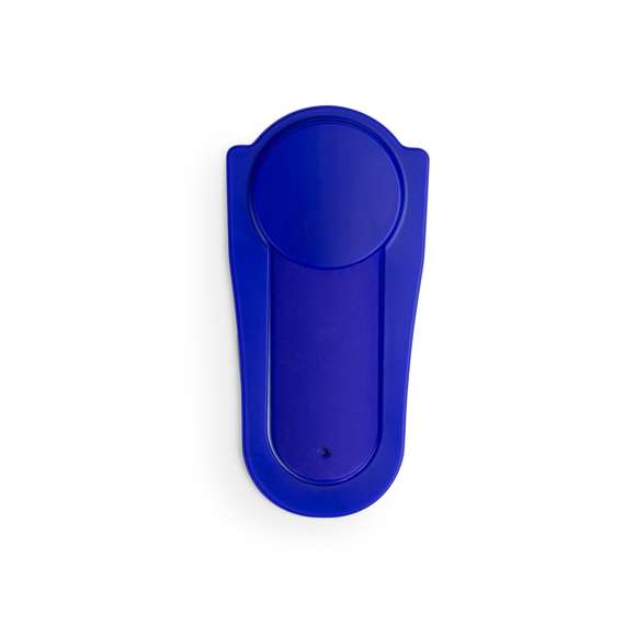 Soporte de suave silicona para dispositivo móvil. Original diseño en llamativos colores y sistema de fijación mediante ventosa, mecanismo desplegable y presentado en atractiva bolsa de diseño.