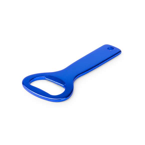 Abridor de aluminio en variada gama de vivos colores. Con mango troquelado para lanyard -no incluido-. Especialmente diseñado para marcaje en láser.