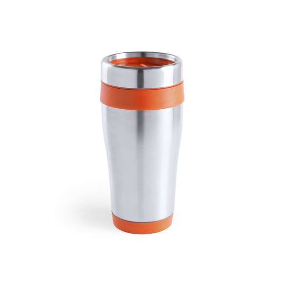 Vaso fabricado en acero inox de 450ml de capacidad con cuerpo de acabado brillante con accesorios a juego y en vivos colores. Con tapa dosificador y abrefácil. Es ideal para tener en tu escritorio, mesa o en cualquier superficie donde disfrutar tranquilamente de tu bebida favorita.