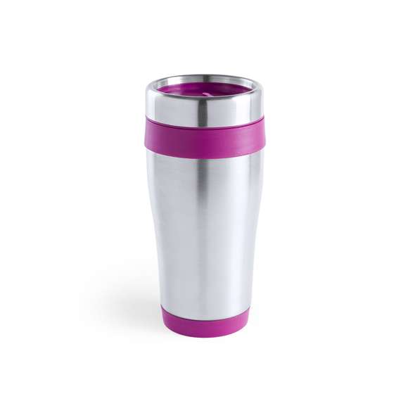 Vaso fabricado en acero inox de 450ml de capacidad con cuerpo de acabado brillante con accesorios a juego y en vivos colores. Con tapa dosificador y abrefácil. Es ideal para tener en tu escritorio, mesa o en cualquier superficie donde disfrutar tranquilamente de tu bebida favorita.