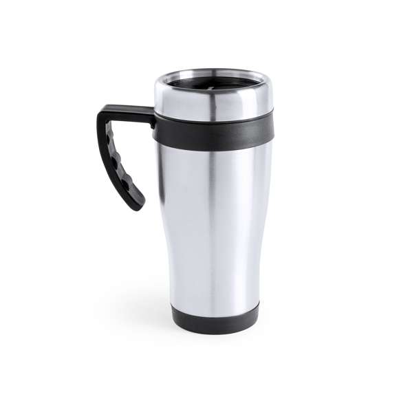 Taza fabricada en acero inox de 450ml de capacidad con cuerpo de acabado brillante con accesorios a juego y en vivos colores. Con tapa dosificador y abrefácil. Es ideal para tener en tu escritorio, mesa o en cualquier superficie donde disfrutar tranquilamente de tu bebida favorita.