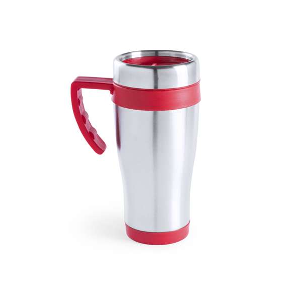 Taza fabricada en acero inox de 450ml de capacidad con cuerpo de acabado brillante con accesorios a juego y en vivos colores. Con tapa dosificador y abrefácil. Es ideal para tener en tu escritorio, mesa o en cualquier superficie donde disfrutar tranquilamente de tu bebida favorita.