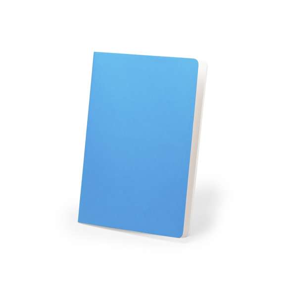 Libreta de diseño clásico con tapas de cartón en llamativos colores y de suave acabado. Con costuras a juego en lomo y 40 hojas lisas.