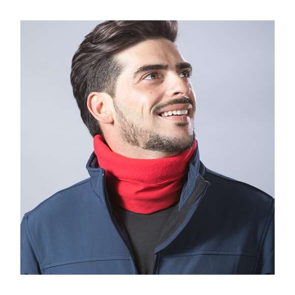 Braga para cuello o cabeza en suave combinación de poliéster elástico y polar fleece. Disponible en extensa gama de vivos colores.
