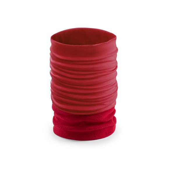 Braga para cuello o cabeza en suave combinación de poliéster elástico y polar fleece. Disponible en extensa gama de vivos colores.