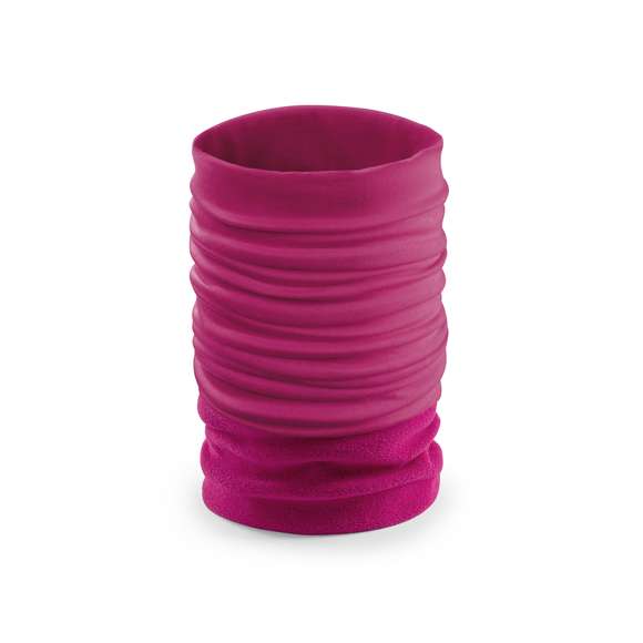 Braga para cuello o cabeza en suave combinación de poliéster elástico y polar fleece. Disponible en extensa gama de vivos colores.