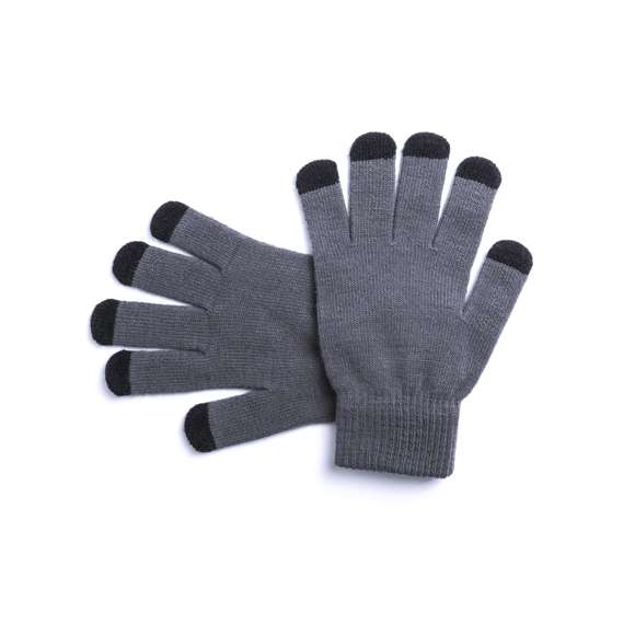 Práctico par de guantes para dispositivos con pantalla táctil de cálido y suave acabalado acrílico. Integran puntero en todos los dedos para experiencia táctil completa. Talla única
