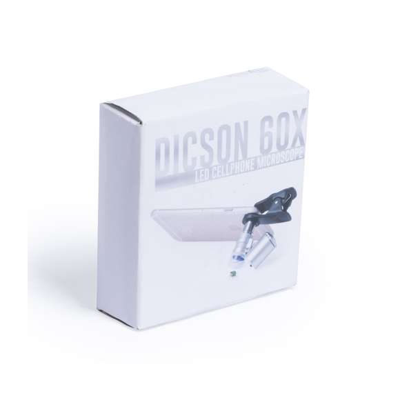 Microscopio para smartphone ajustable a la cámara mediante pinza. Con lentes de aumento de cristal de hasta 60x, 2 ledes y luz ultravioleta para una experiencia de aumento completa. Pilas de botón incluidas. Presentado en una elegante funda de polipiel y en bolsita de tela, todo ello dentro de una atractiva caja de presentación de diseño.