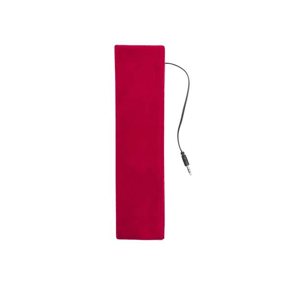 Confortable cinta de forro polar con auriculares integrados. El cálido tacto del forro polar y el cable de conexión jack de 3,5mm hacen de esta cinta el gadget idóneo para disfrutar de los contenidos multimedia de la manera más cómoda. Presentados en atractiva caja de diseño.