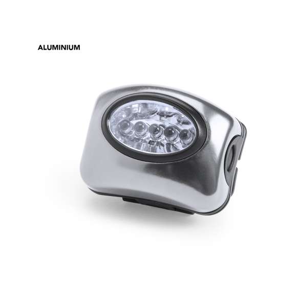 Linterna para cabeza de 5 ledes con tres modos de iluminación. Con cómoda cinta elástica ajustable y desmontable y cuerpo en resistente material en vivos colores. Alimentación a pilas: 3xAAA no incluidas. Presentado en caja individual plateada con bolsa de protección de burbuja.
