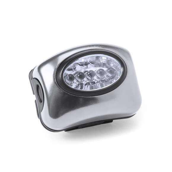 Linterna para cabeza de 5 ledes con tres modos de iluminación. Con cómoda cinta elástica ajustable y desmontable y cuerpo en resistente material en vivos colores. Alimentación a pilas: 3xAAA no incluidas. Presentado en caja individual plateada con bolsa de protección de burbuja.