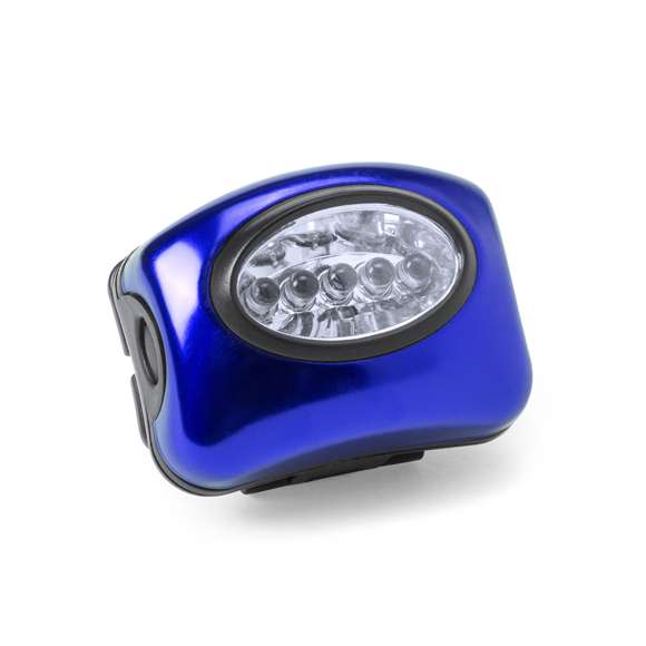 Linterna para cabeza de 5 ledes con tres modos de iluminación. Con cómoda cinta elástica ajustable y desmontable y cuerpo en resistente material en vivos colores. Alimentación a pilas: 3xAAA no incluidas. Presentado en caja individual plateada con bolsa de protección de burbuja.