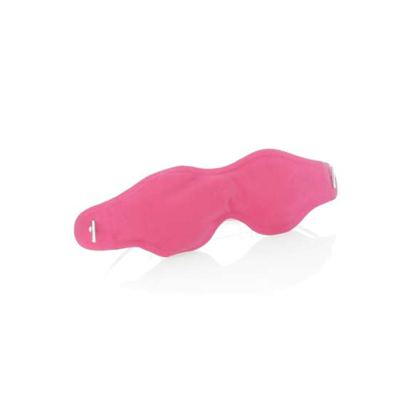 Máscara de frío reutilizable en suave nylon de vivos colores. Con cinta de ajuste elástica a juego.