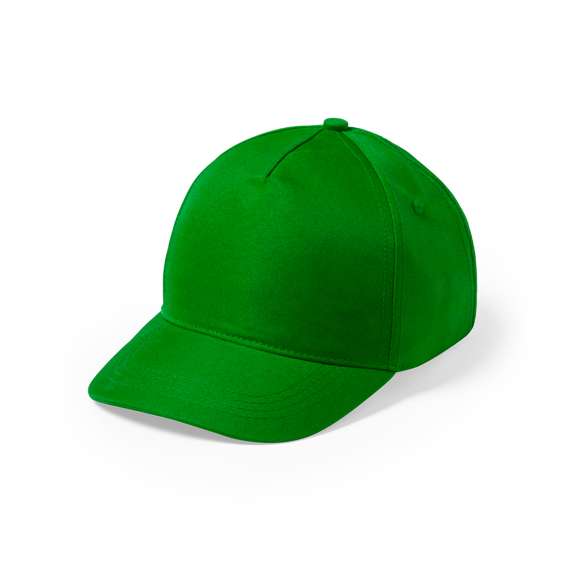 Gorra de 5 paneles en material 100% microfibra/poliéster de suave acabado y cierre ajustable de velcro. Con orificios de ventilación bordados y en variada gama de vivos colores.