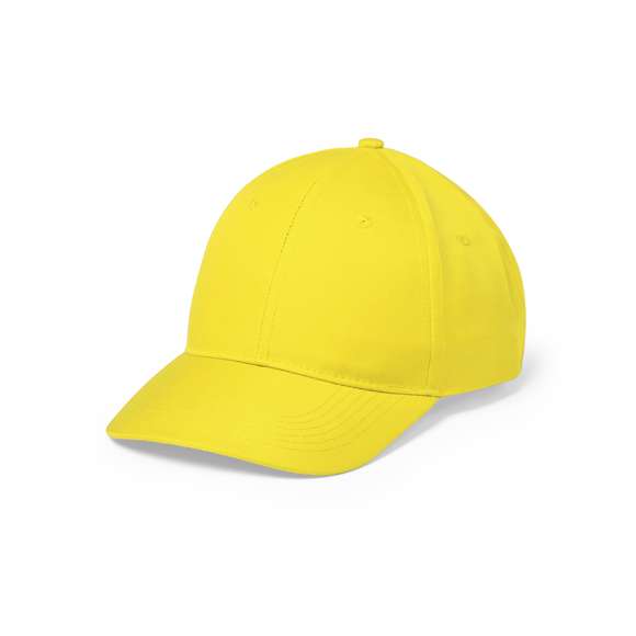 Gorra de 6 paneles en combinación de materiales microfibra y poliéster. En variada gama de vivos colores, con orificios de ventilación bordados y cierre ajustable de velcro.