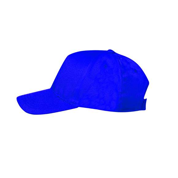 Gorra de niño de 5 paneles en material 100% microfibra/poliéster de suave acabado y cierre ajustable de velcro. Con orificios de ventilación bordados y en variada gama de vivos colores.