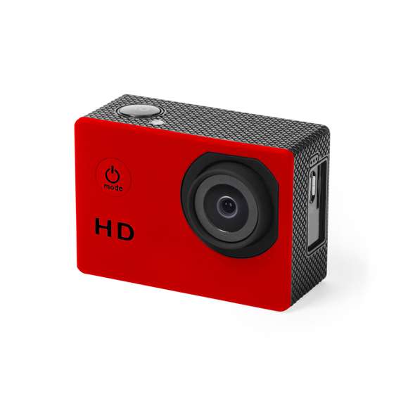 Cámara deportiva de alta calidad de captura de vídeo HD 720p, de diseño compacto y resistente, especialmente diseñada para uso intensivo. Incluye carcasa sumergible hasta 30m de profundidad y multitud de accesorios para ajuste en casco, manillar o cinturón, así como correas ajustables para cabeza y torso o un adaptador giratorio de 360º. La versatilidad y resistencia de esta cámara deportiva la convierten en el gadget perfecto para capturar, con una calidad excepcional, cualquier actividad deportiva. Con función cámara de fotos Full HD 1080p, ranura para tarjetas micro SD de hasta 32 GB de capacidad, sistema multilenguaje, y recargable mediante cable microUSB -incluido-. Presentada en atractiva caja de diseño.