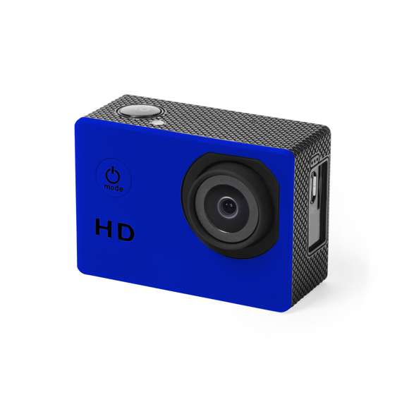 Cámara deportiva de alta calidad de captura de vídeo HD 720p, de diseño compacto y resistente, especialmente diseñada para uso intensivo. Incluye carcasa sumergible hasta 30m de profundidad y multitud de accesorios para ajuste en casco, manillar o cinturón, así como correas ajustables para cabeza y torso o un adaptador giratorio de 360º. La versatilidad y resistencia de esta cámara deportiva la convierten en el gadget perfecto para capturar, con una calidad excepcional, cualquier actividad deportiva. Con función cámara de fotos Full HD 1080p, ranura para tarjetas micro SD de hasta 32 GB de capacidad, sistema multilenguaje, y recargable mediante cable microUSB -incluido-. Presentada en atractiva caja de diseño.