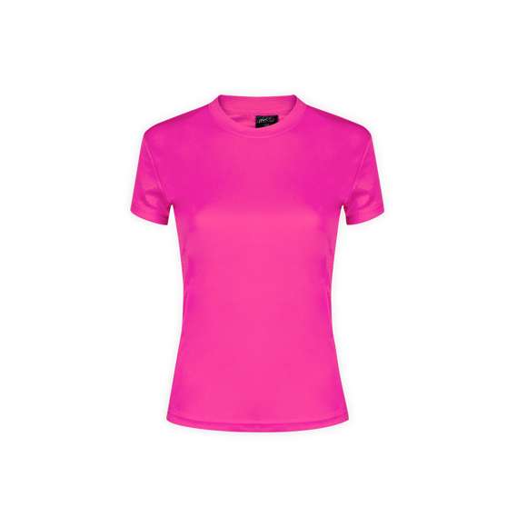 Camiseta técnica para chica. En material 100% poliéster transpirable de 135g/m2 y diseño de panal. Disponible en variada gama de vivos colores y en tallas S, M, L, XL.