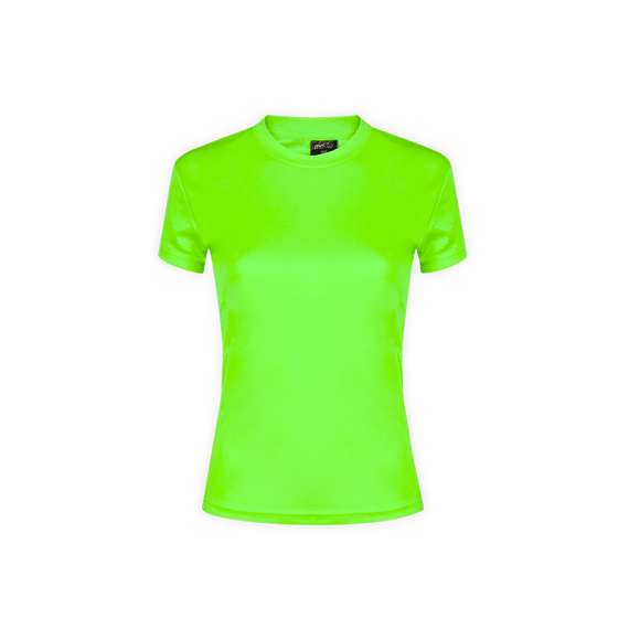 Camiseta técnica para chica. En material 100% poliéster transpirable de 135g/m2 y diseño de panal. Disponible en variada gama de vivos colores y en tallas S, M, L, XL.