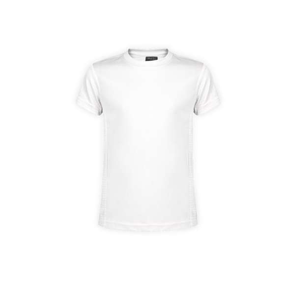 Camiseta técnica para niño. En material 100% poliéster transpirable de 135g/m2 y diseño de panal. Disponible en variada gama de vivos colores y en tallas 4-5, 6-8, 10-12.