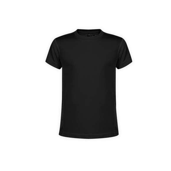 Camiseta técnica para niño. En material 100% poliéster transpirable de 135g/m2 y diseño de panal. Disponible en variada gama de vivos colores y en tallas 4-5, 6-8, 10-12.