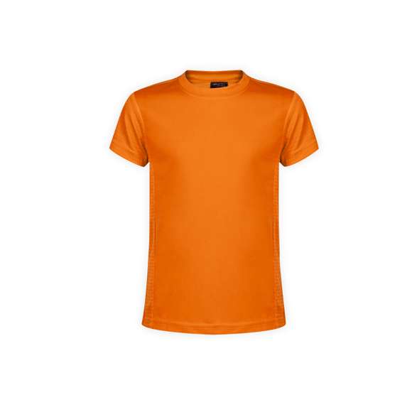 Camiseta técnica para niño. En material 100% poliéster transpirable de 135g/m2 y diseño de panal. Disponible en variada gama de vivos colores y en tallas 4-5, 6-8, 10-12.