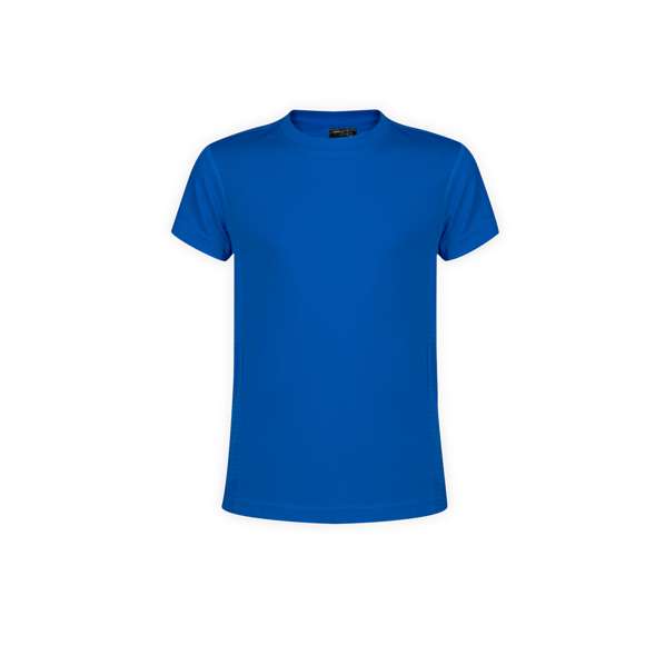Camiseta técnica para niño. En material 100% poliéster transpirable de 135g/m2 y diseño de panal. Disponible en variada gama de vivos colores y en tallas 4-5, 6-8, 10-12.