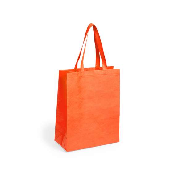 Bolsa en non-woven de 80g/m2, en variada gama de vivos colores. Con asas medianas de 50cm reforzadas, fuelle y acabado termosellado. Resistencia hasta 9kg de peso.