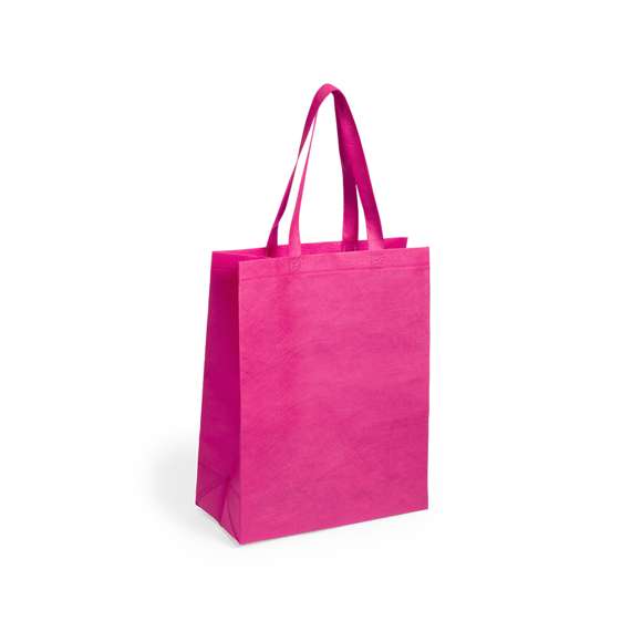 Bolsa en non-woven de 80g/m2, en variada gama de vivos colores. Con asas medianas de 50cm reforzadas, fuelle y acabado termosellado. Resistencia hasta 9kg de peso.