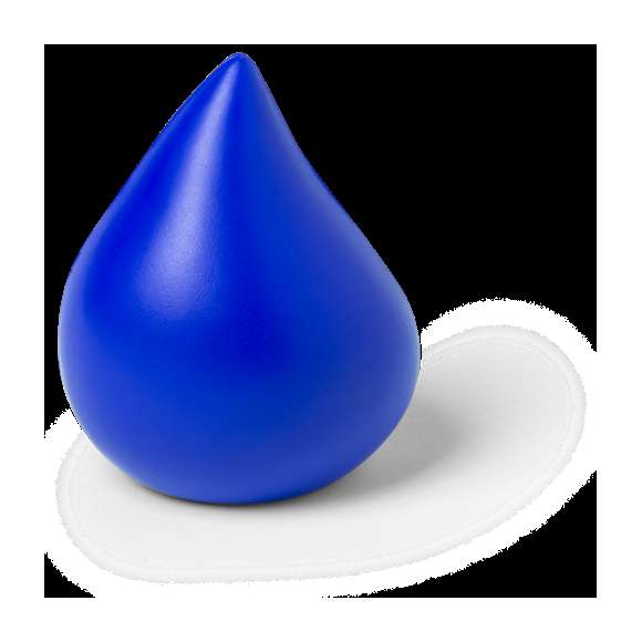  	Gotita antiestrés en vivos colores y suave cuerpo con acolchado de PU brillante.