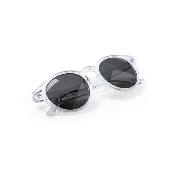 Gafas de sol unisex con protección UV400 de clásico diseño circular. Con montura de diseño en variados colores y lentes en color negro.