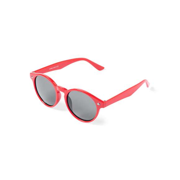 Gafas de sol unisex con protección UV400 de clásico diseño circular. Con montura de diseño en variados colores y lentes en color negro.