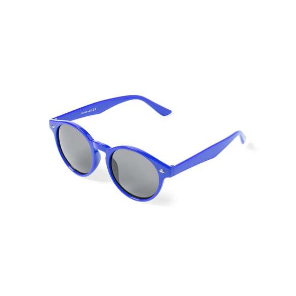 Gafas de sol unisex con protección UV400 de clásico diseño circular. Con montura de diseño en variados colores y lentes en color negro.