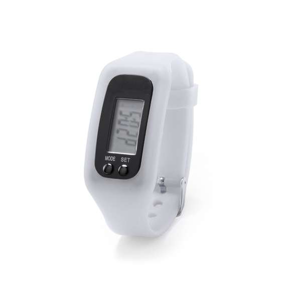  	Desenfadado reloj digital de corte deportivo con pantalla LCD rectangular, correa ajustable de silicona y resistente a las salpicaduras de agua. Indicado para todo tipo de actividades deportivas y de ocio. Con pila de botón incluida y presentado en atractiva caja de diseño.