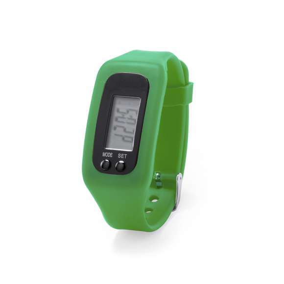  	Desenfadado reloj digital de corte deportivo con pantalla LCD rectangular, correa ajustable de silicona y resistente a las salpicaduras de agua. Indicado para todo tipo de actividades deportivas y de ocio. Con pila de botón incluida y presentado en atractiva caja de diseño.