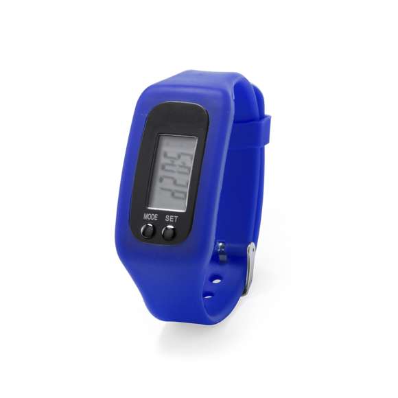  	Desenfadado reloj digital de corte deportivo con pantalla LCD rectangular, correa ajustable de silicona y resistente a las salpicaduras de agua. Indicado para todo tipo de actividades deportivas y de ocio. Con pila de botón incluida y presentado en atractiva caja de diseño.